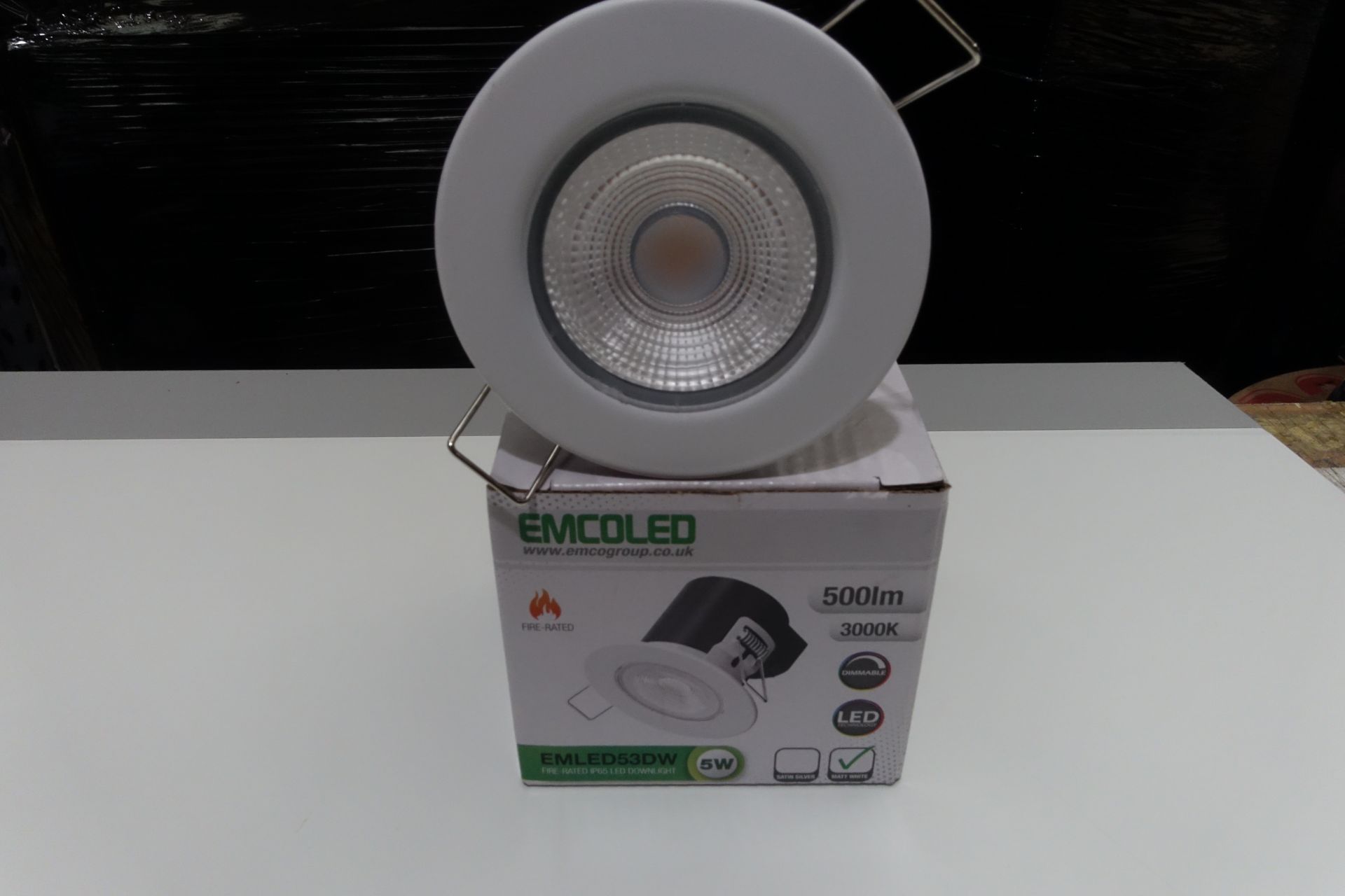 20 x EMCOLED 53W 5W LED Downlight 4000K IP65 Fire Rated Matt White Finish