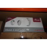 12 x ANSELL AVILED/CCT/SG 17W LED Round Bulkheads Vision 3 CCT IP65 Silver Grey