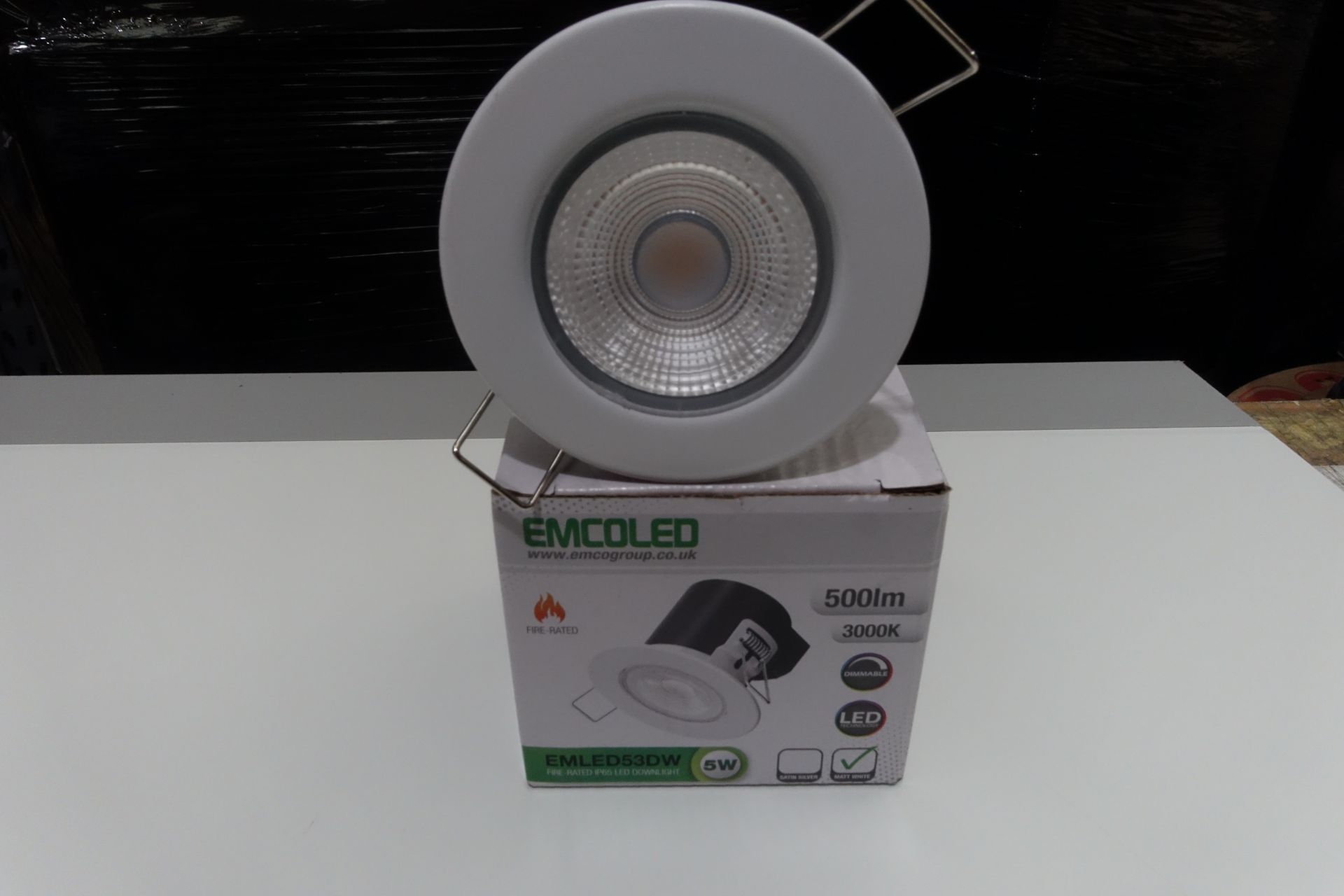 20 x EMCOLED 53W 5W LED Downlight 4000K IP65 Fire Rated Matt White Finish