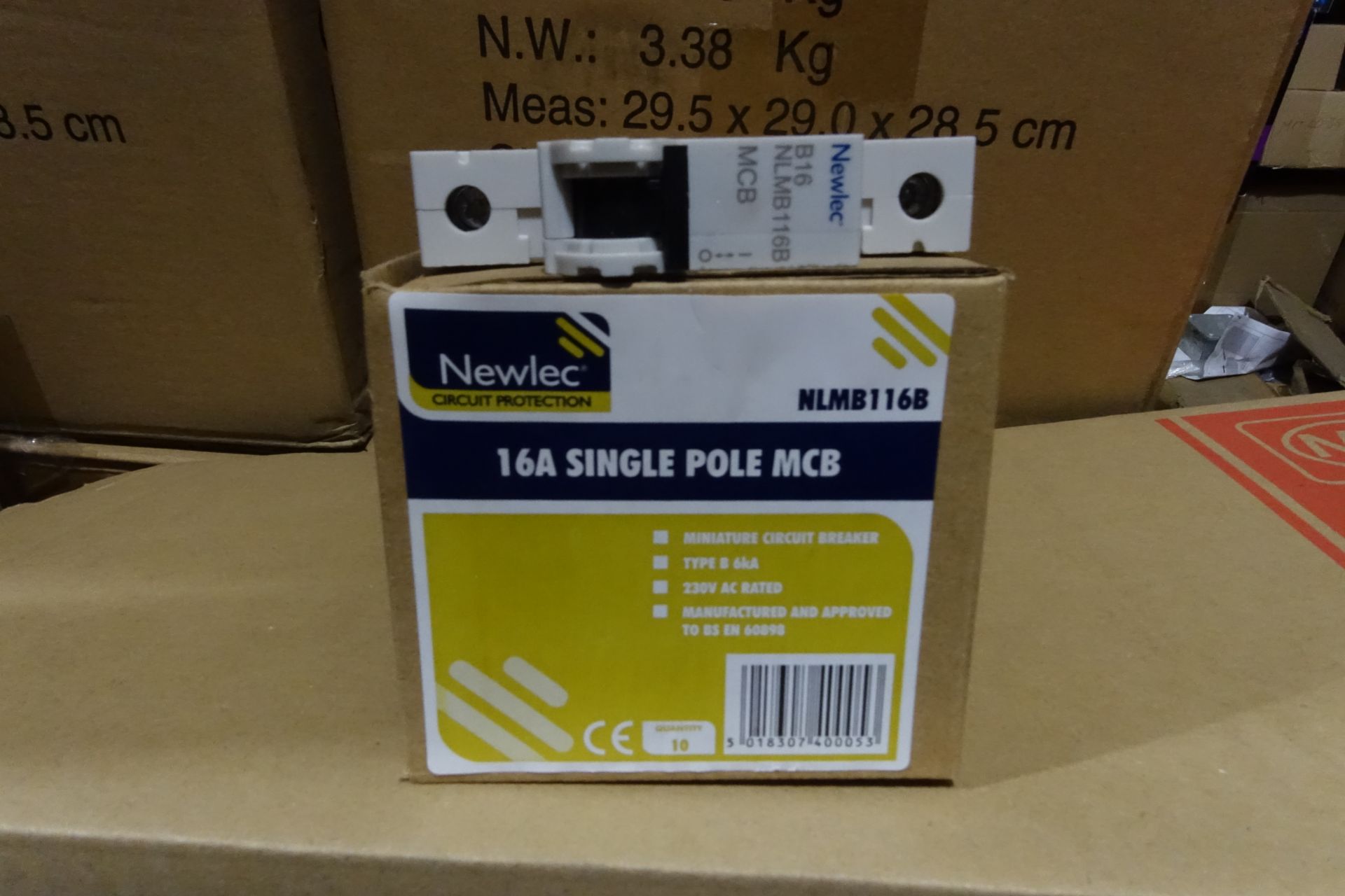 100 x NEWLEC NLMB116B 16Amp Single Pole MCB's Type B