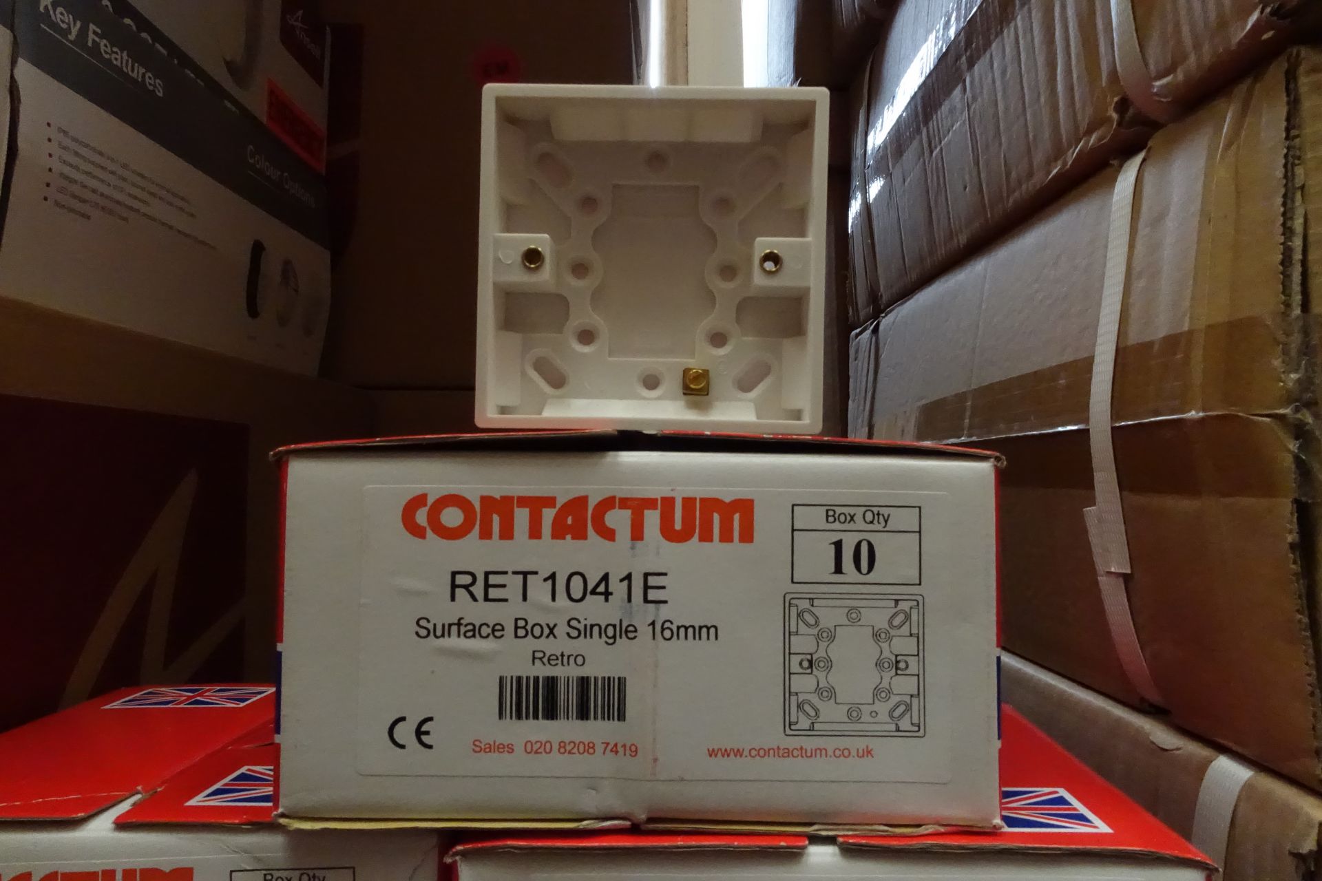 300 x CONTACTUM RET104IE 16mm Surface Mount Boxes 1 Gang