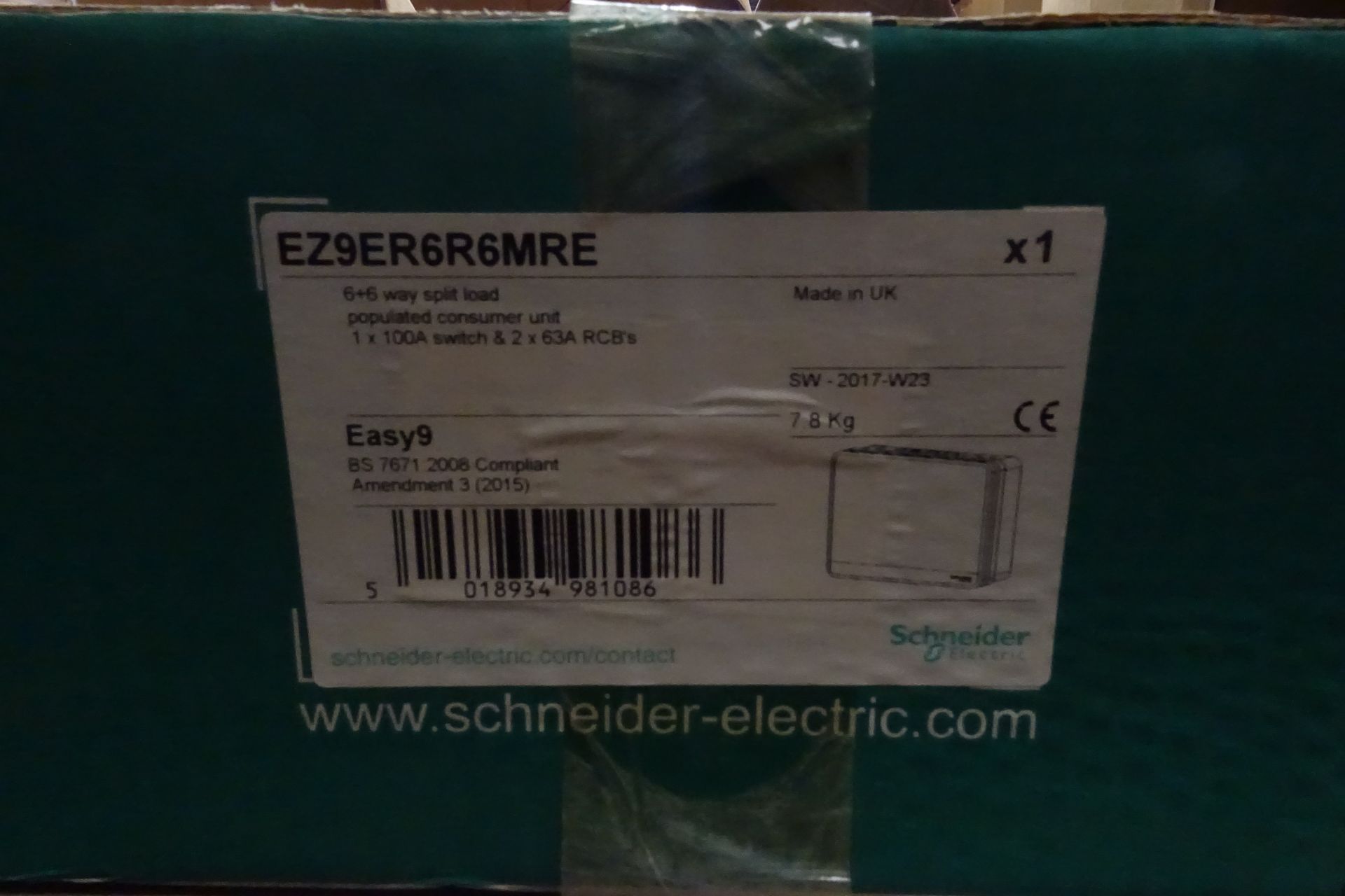 4 x SCHNEIDER EX9ER6RMRE 6 + 6 Way Split Load Populated Metal Consumer Units C/W 100A Switch + 2 x