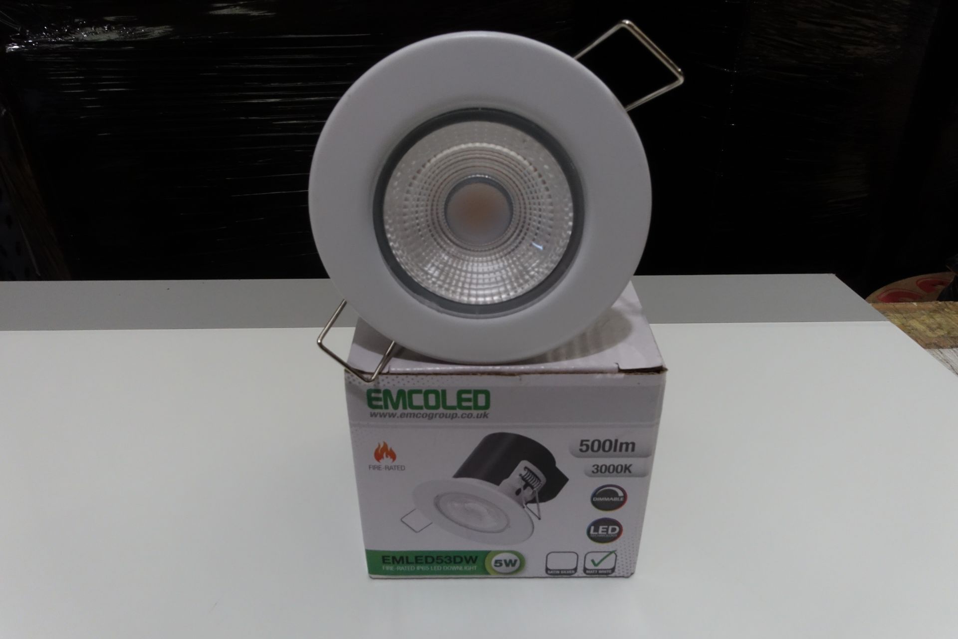 20 x EMCOLED 53W 5W LED Downlight 4000K IP65 Fire Rated Matt White Finish