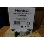 80 x HAMILTON HLMCB163B 63Amp Single Pole MCB's Type B 6kA