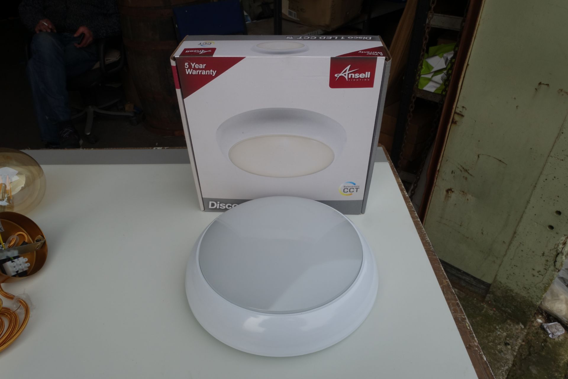 10 x ANSELL ADILED/CF 8W LED CCT Disc Bulkhead IP65 White