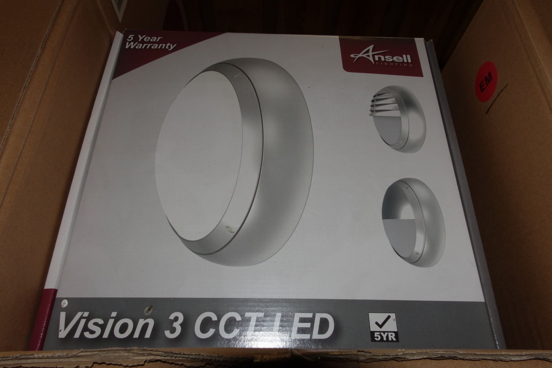 12 x ANSELL AVILED/CCT/S/M3 Vision 3 Round Emergency Bulkheads 19W LED Silver Grey Finish