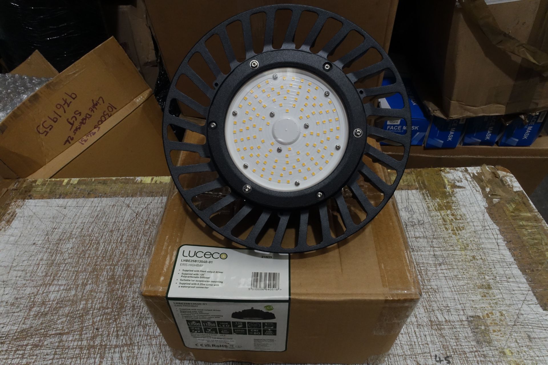 4 x LUCECO LHBE25B1355-100W LED High Bay IP65 4000K