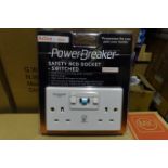 13 x GREENBROOK K22WPAAN10-C 2 Gang Switched RCD Socket's White Finish