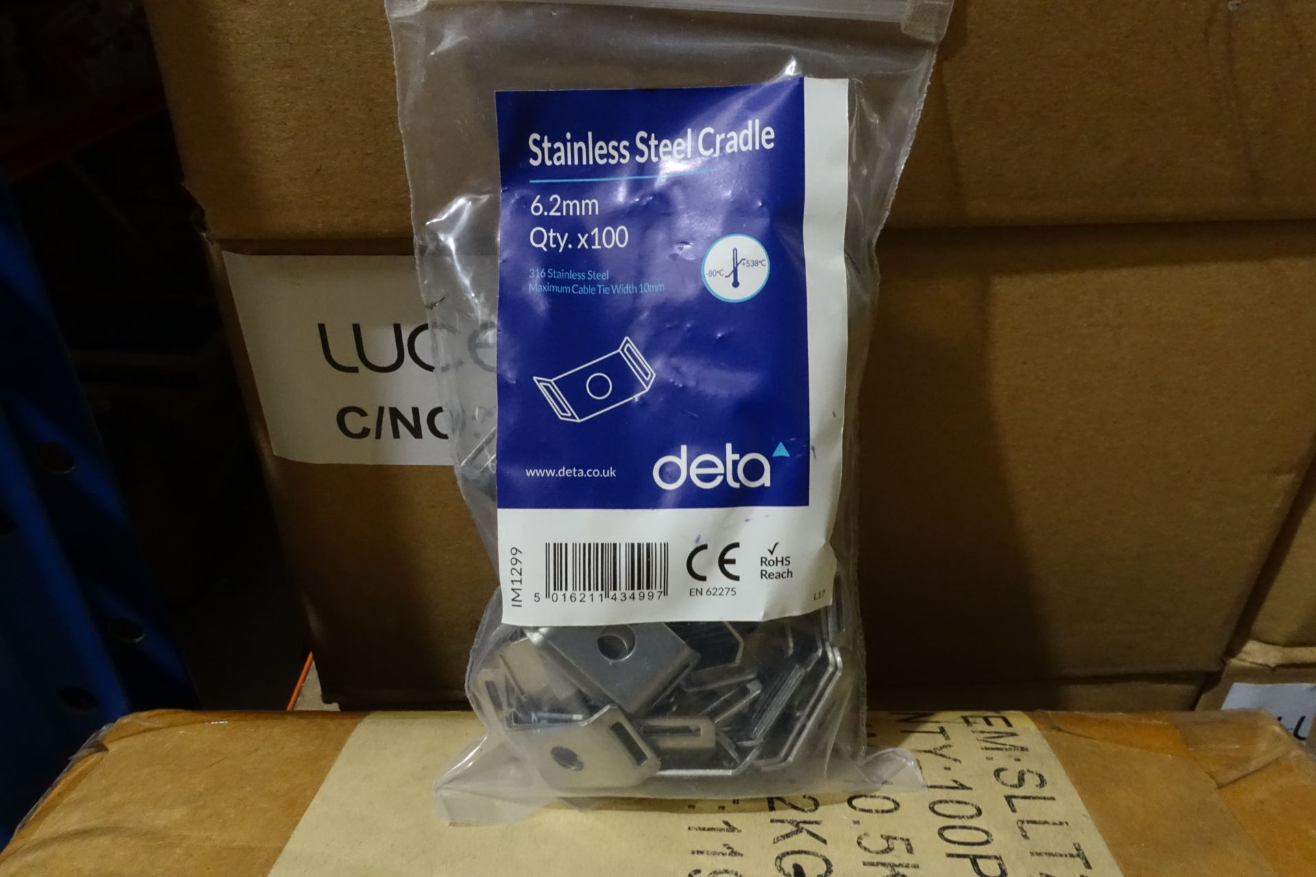 40 x Packs of Deta IM1299 Stainless Steel Cradles 6.2mm 100 per Pack