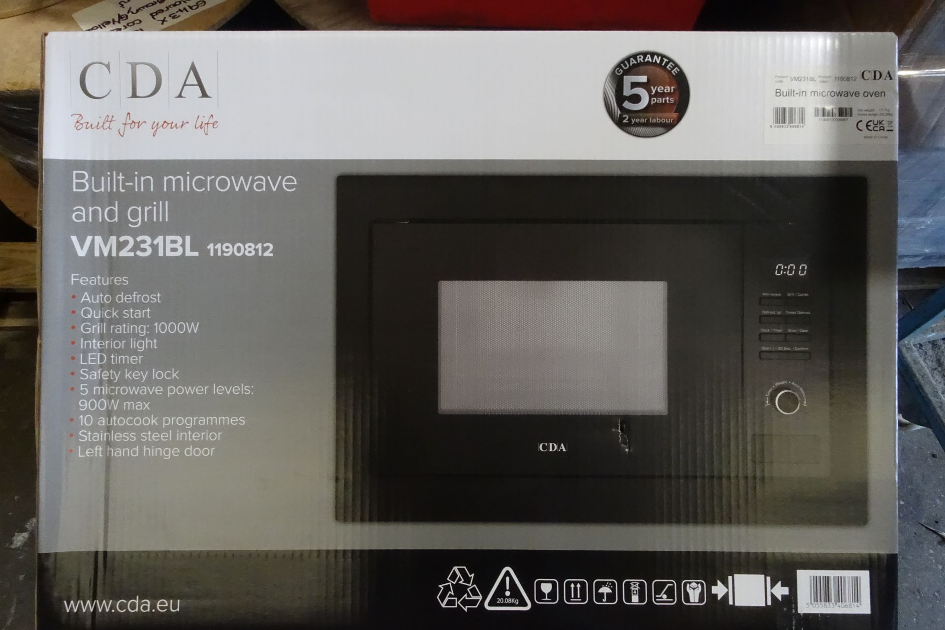1 x CDA VM231BL Black Microwave and Grill
