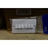 100 x DETA VC1245 6 Gang 2 Way 10A Switches White Finish