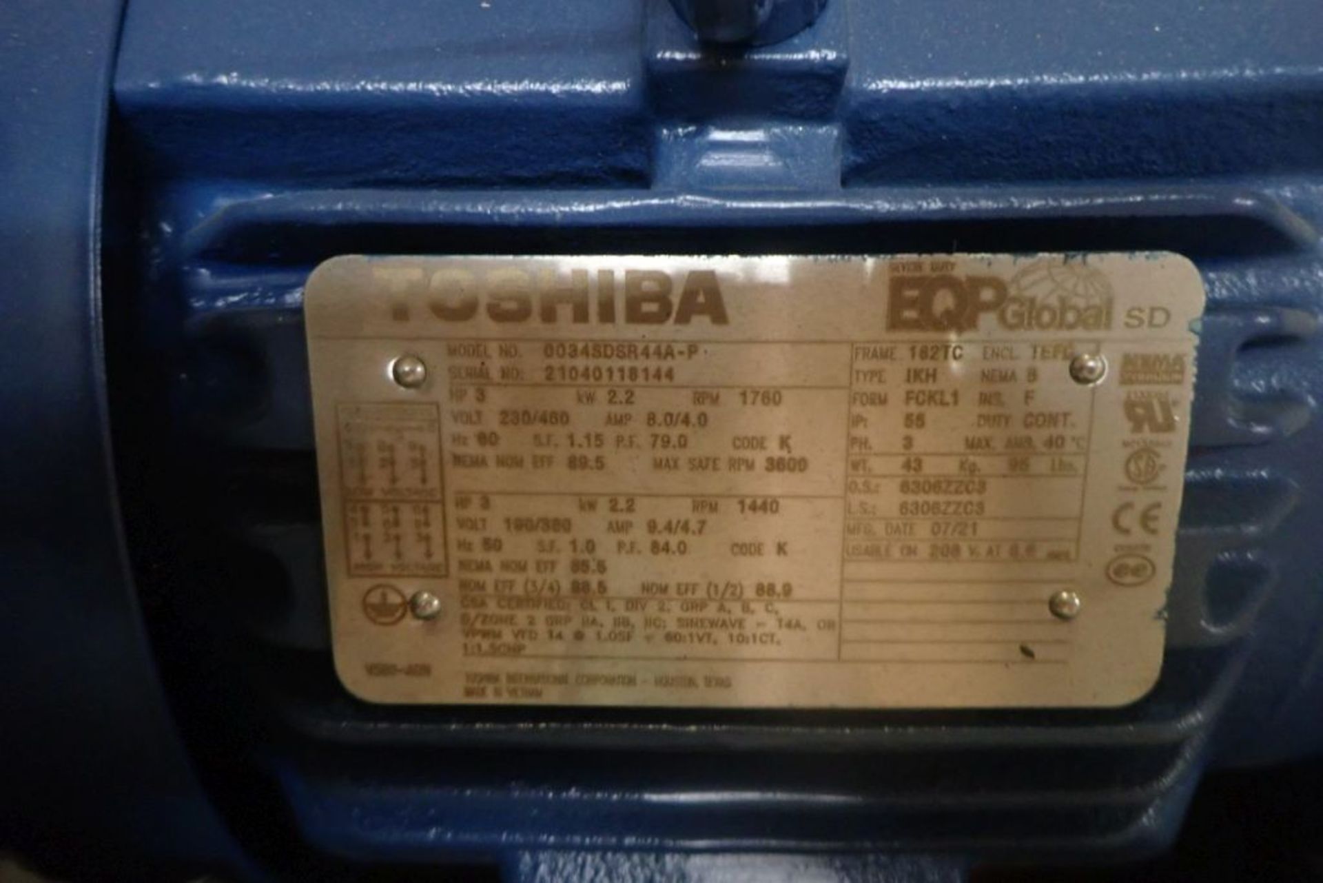 Toshiba 3 HP Gearmotor - Image 4 of 5