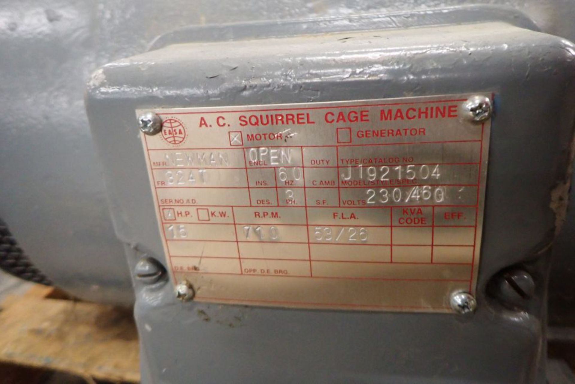 AC Squirrel Cage Machine 15 HP Motor - Image 6 of 6