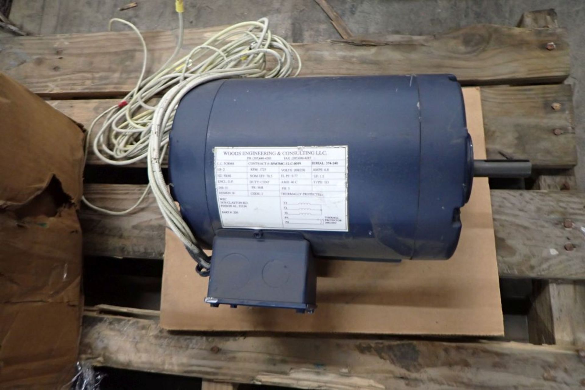 Lot of (3) Woods Engineering Consulting LLC 2HP Motors - Image 3 of 4