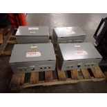 Lot of (4) Hoffman Nvent Industrial Control Panel Enclosures with Contents