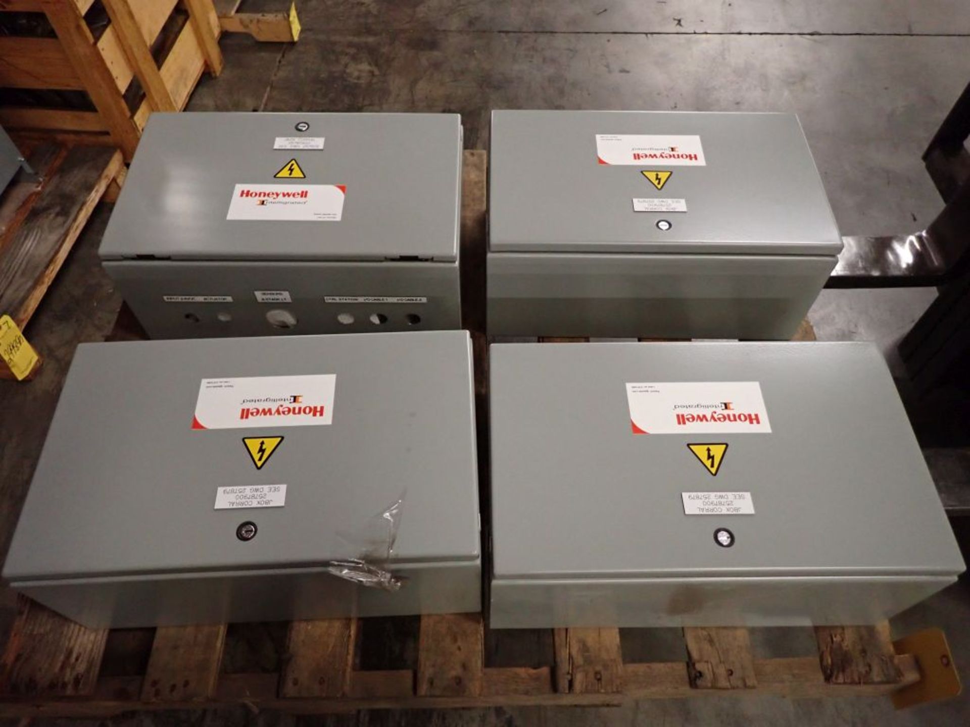 Lot of (4) Hoffman Nvent Industrial Control Panel Enclosures with Contents