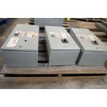 Lot of (3) Hoffman Nvent Industrial Control Panel Enclosures with Contents