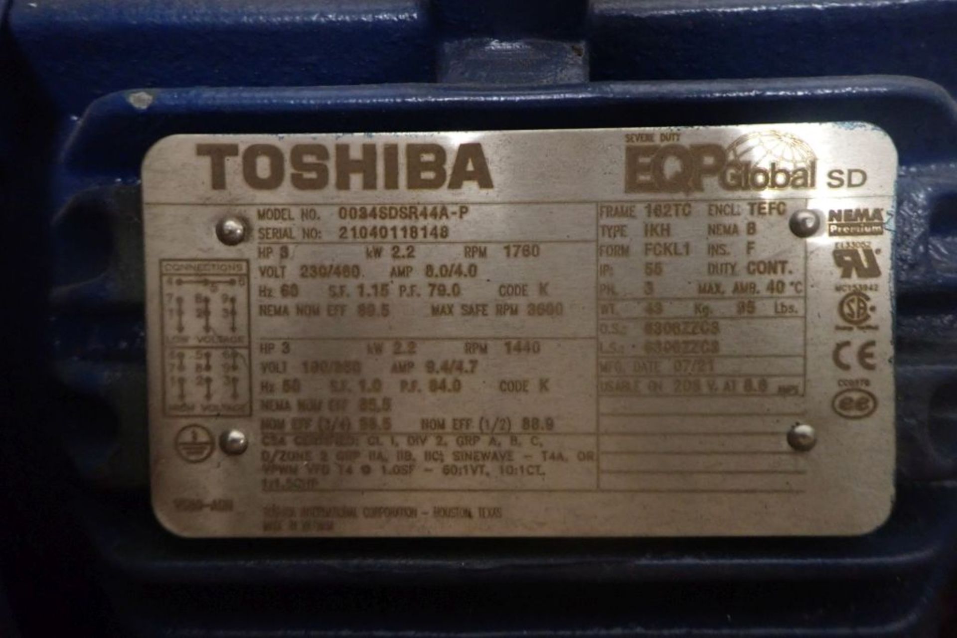 Toshiba 3 HP Gearmotor - Image 4 of 5