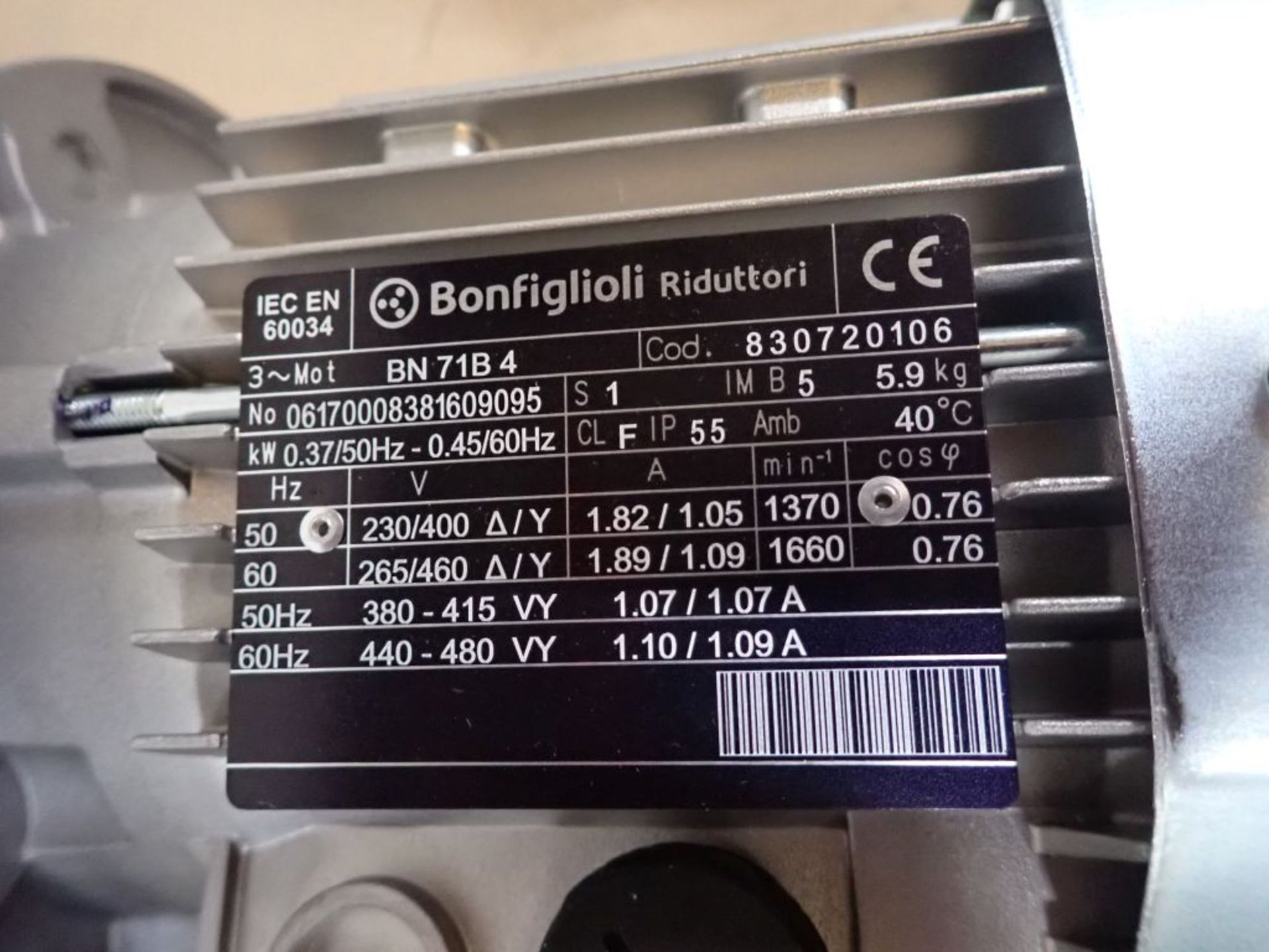 Lot of (2) Bonfiglioli Electric Motors - Image 6 of 6