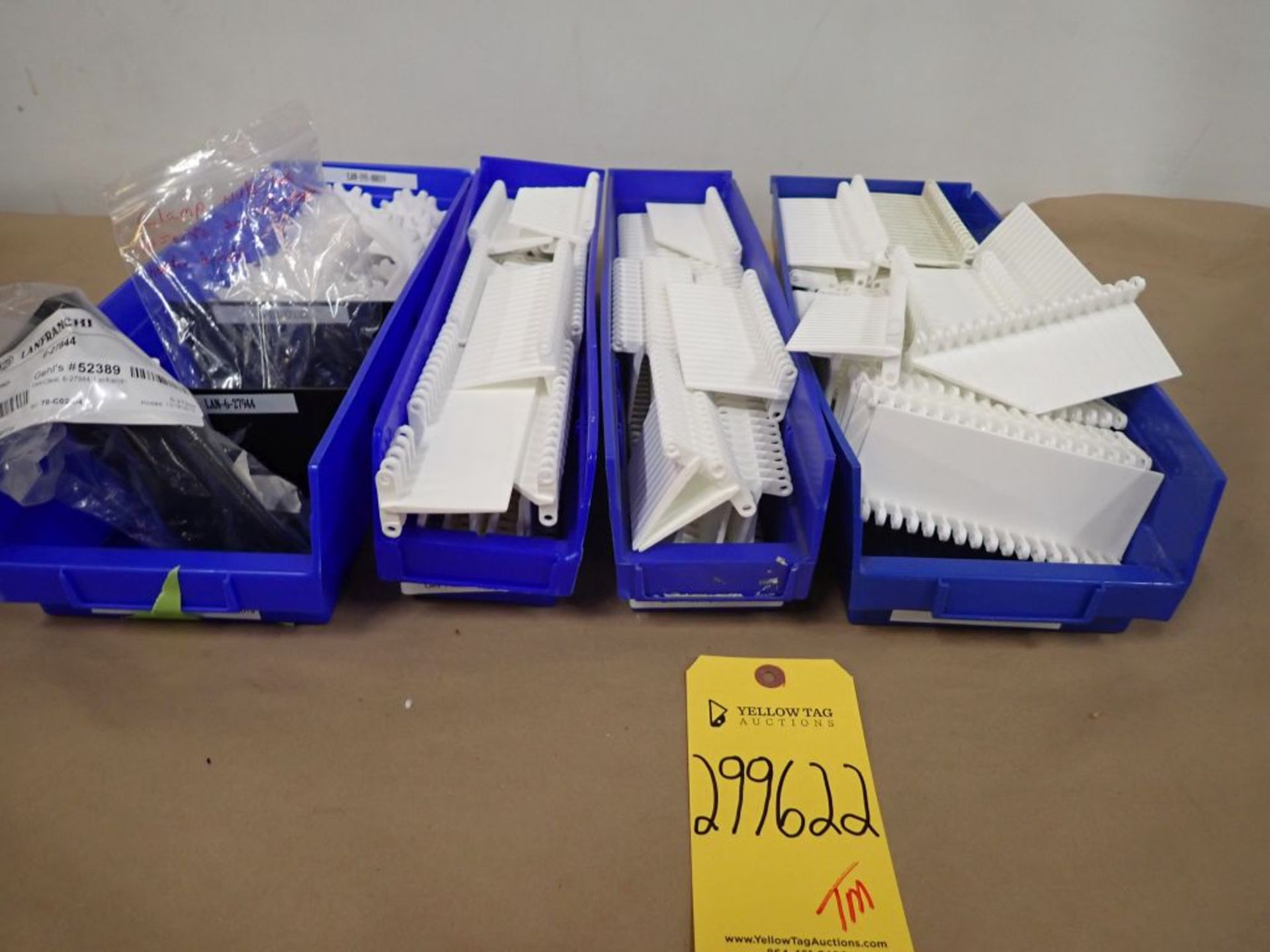 Lot of Assorted Plastic Conveyor Belt, Sprockets, Cleat and Clamp Nuts