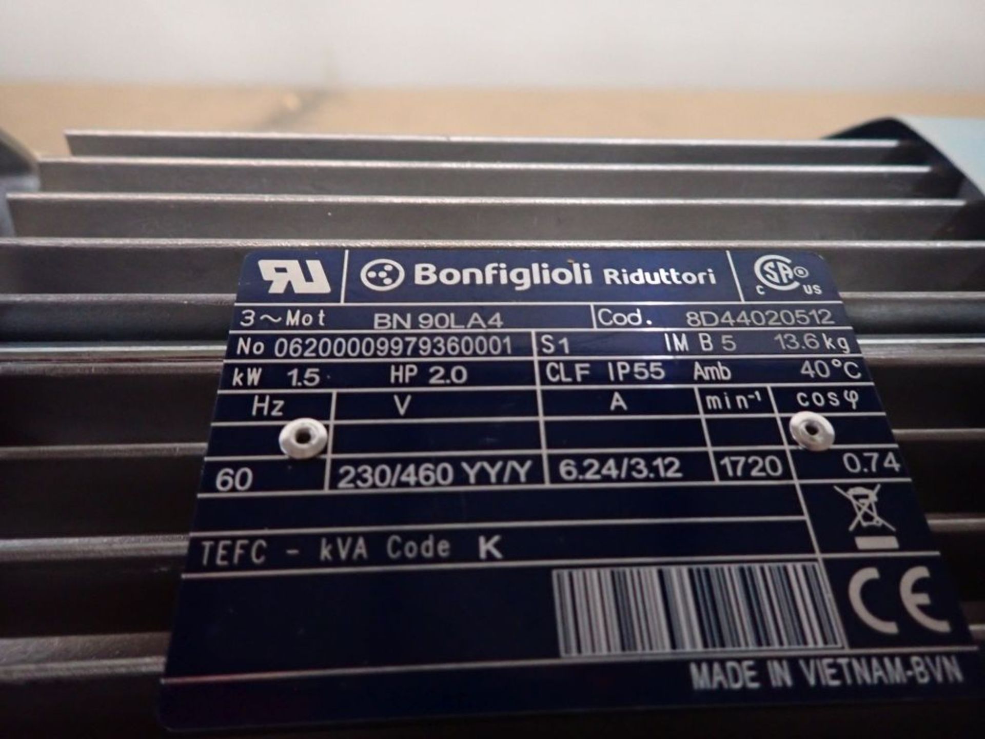 Bonfiglioli Electric 2.0 HP Motor - Bild 5 aus 5