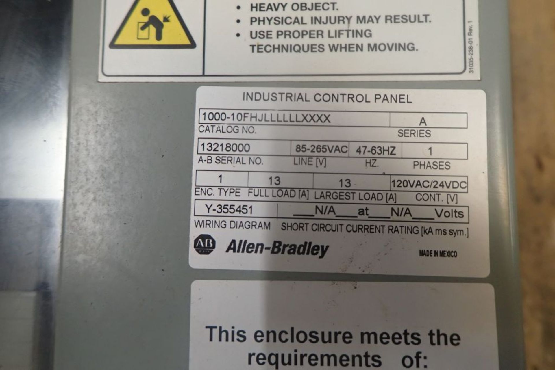 Allen-Bradley Industrial Control Panel - Image 5 of 8