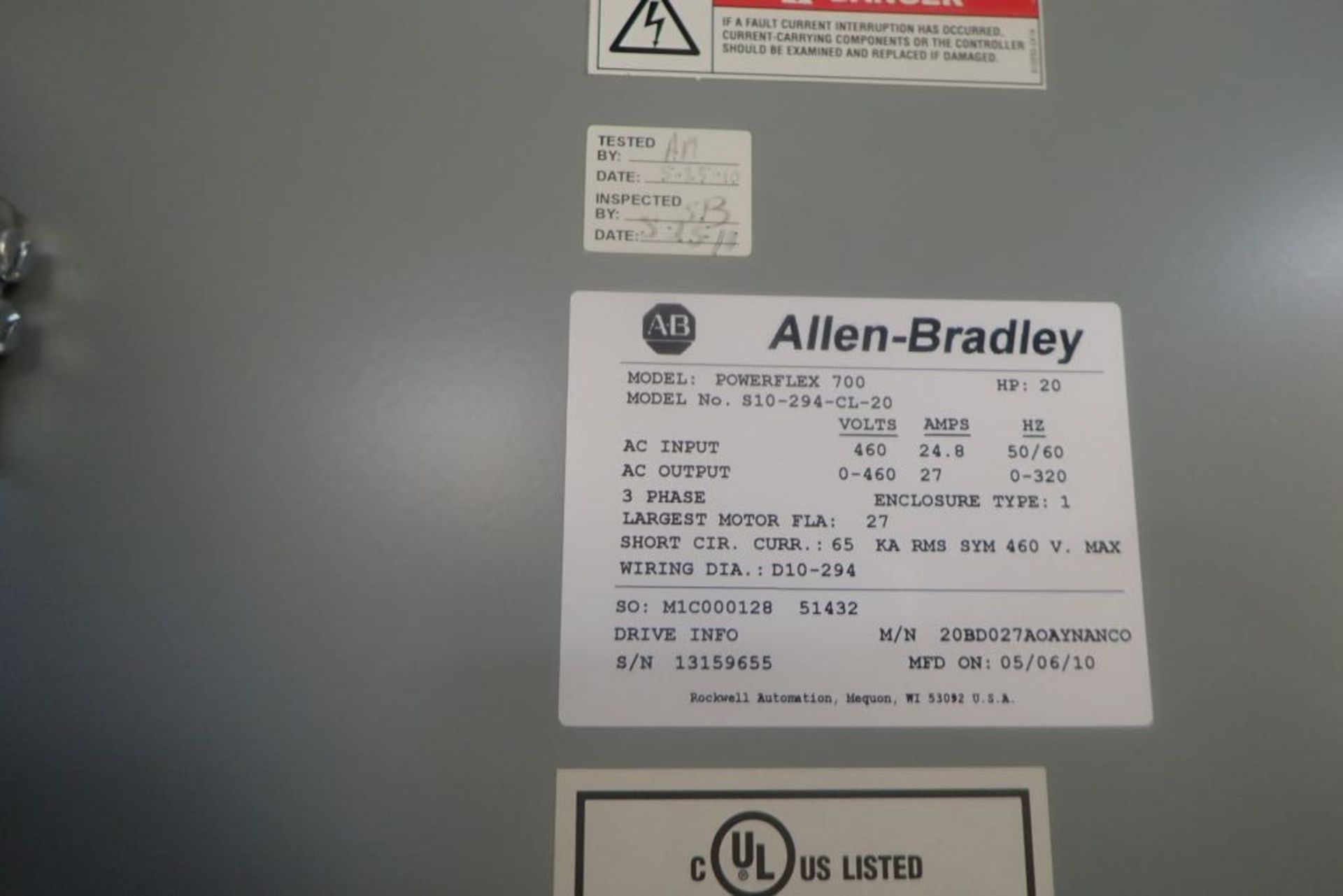 Allen-Bradley Powerflex 700 Drive Panel - Image 9 of 14