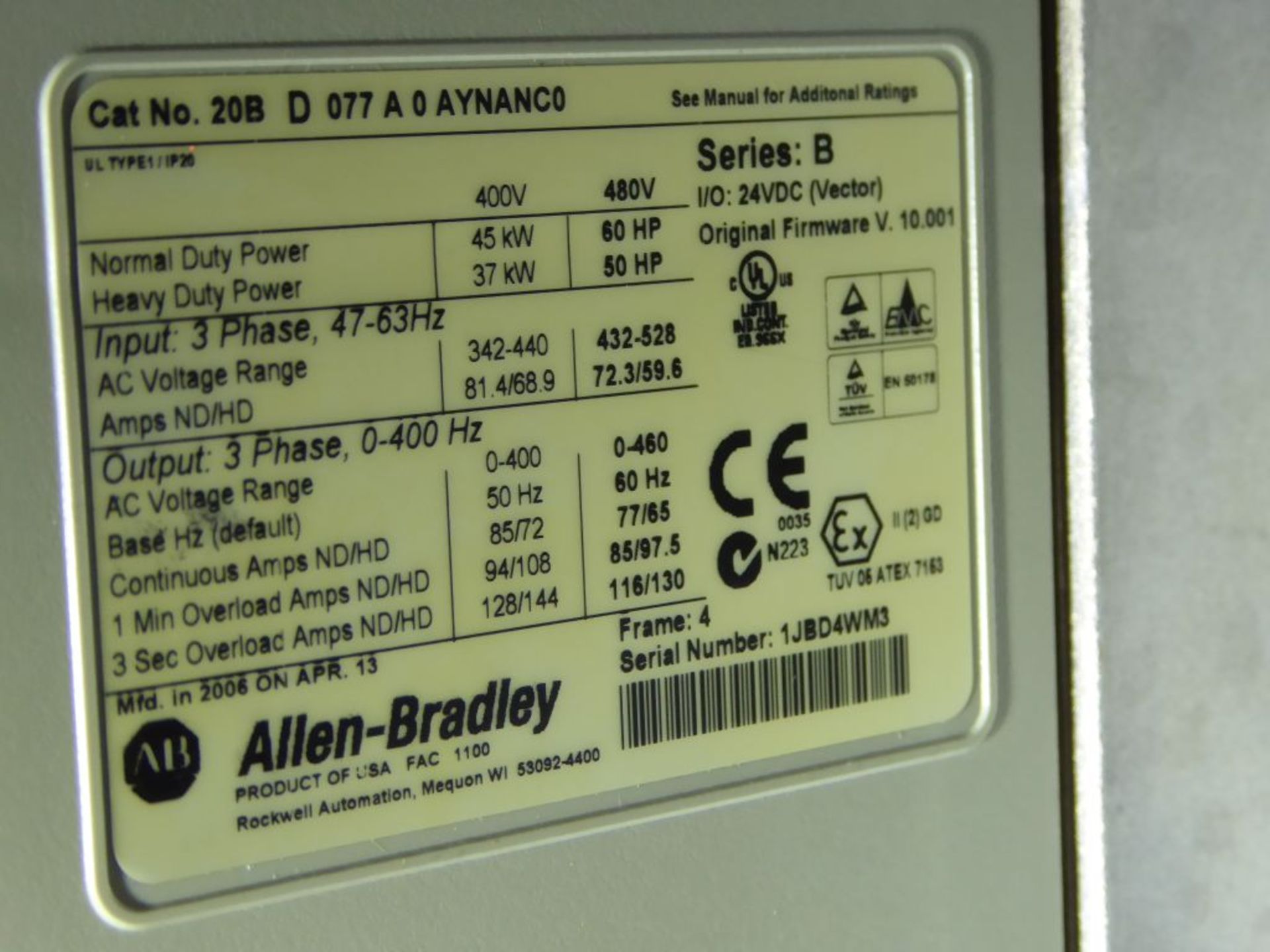 Allen Bradley Powerflex 700 Drive Panel - Image 5 of 33