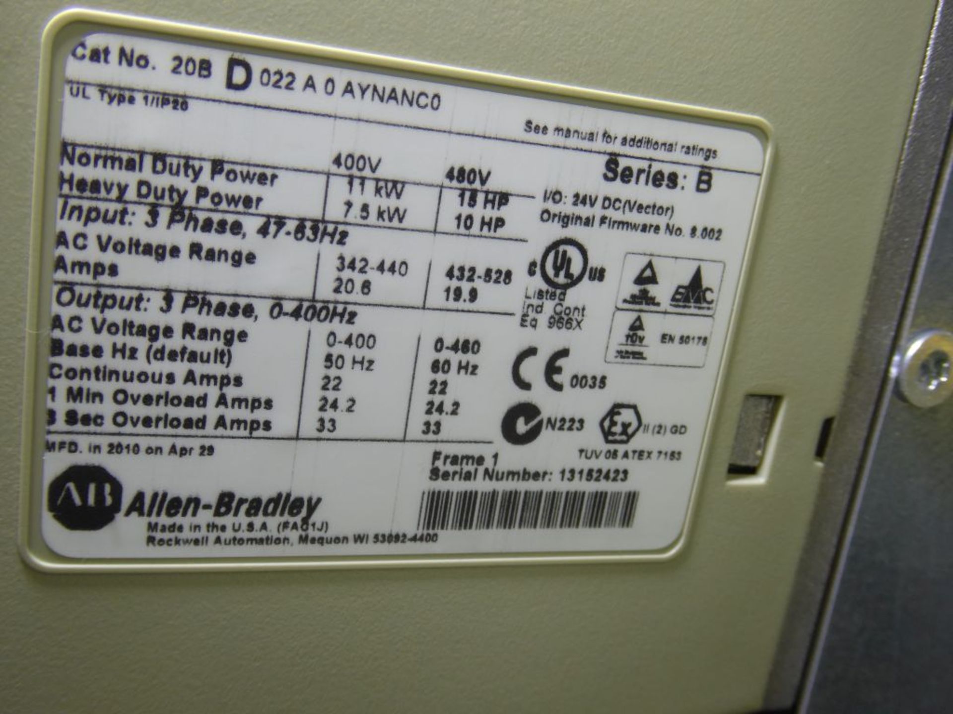 Control Panel with (2) Allen Bradley Powerflex 700 Drives - Bild 11 aus 22