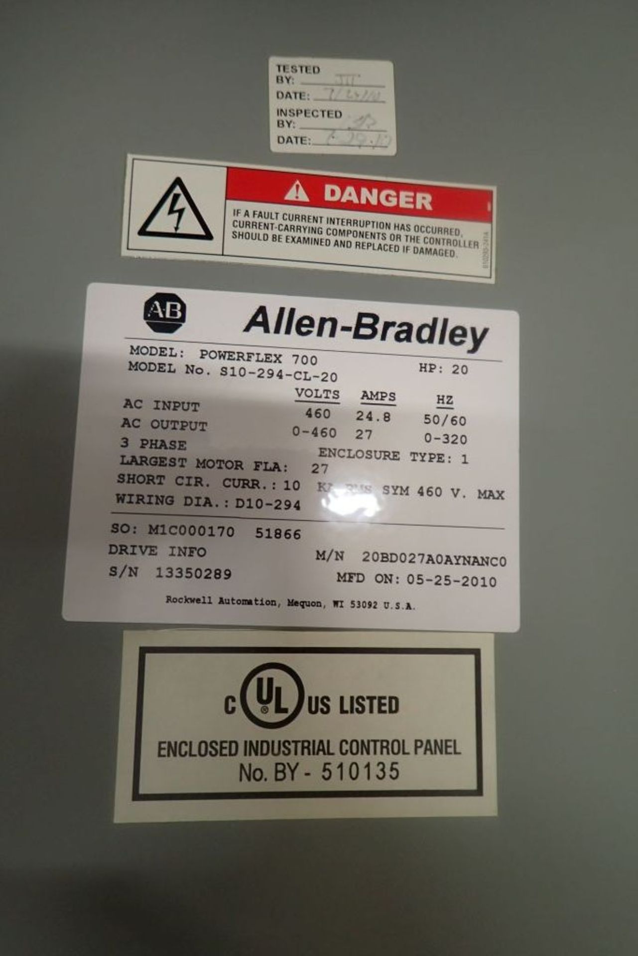 Allen-Bradley Powerflex 700 Drive Panel - Image 9 of 14