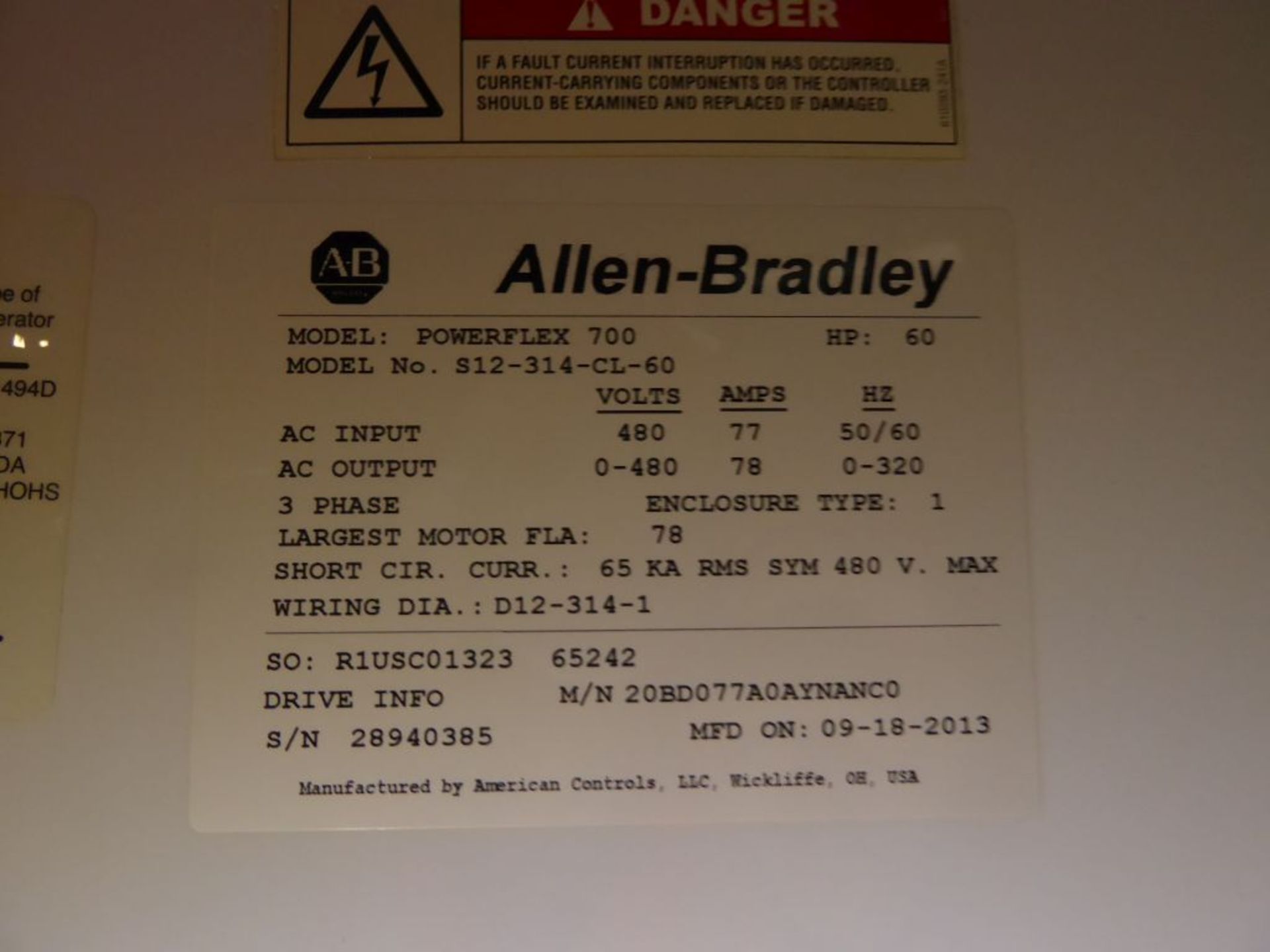 Allen Bradley Powerflex 700 Drive Panel - Image 3 of 26