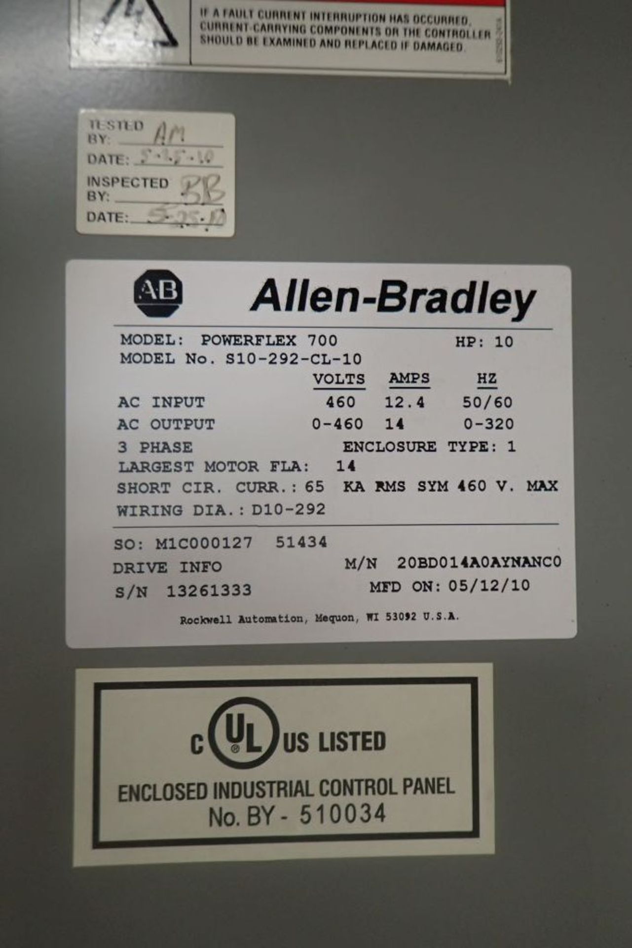 Allen-Bradley Power Flex 700 Drive Panel - Image 8 of 13
