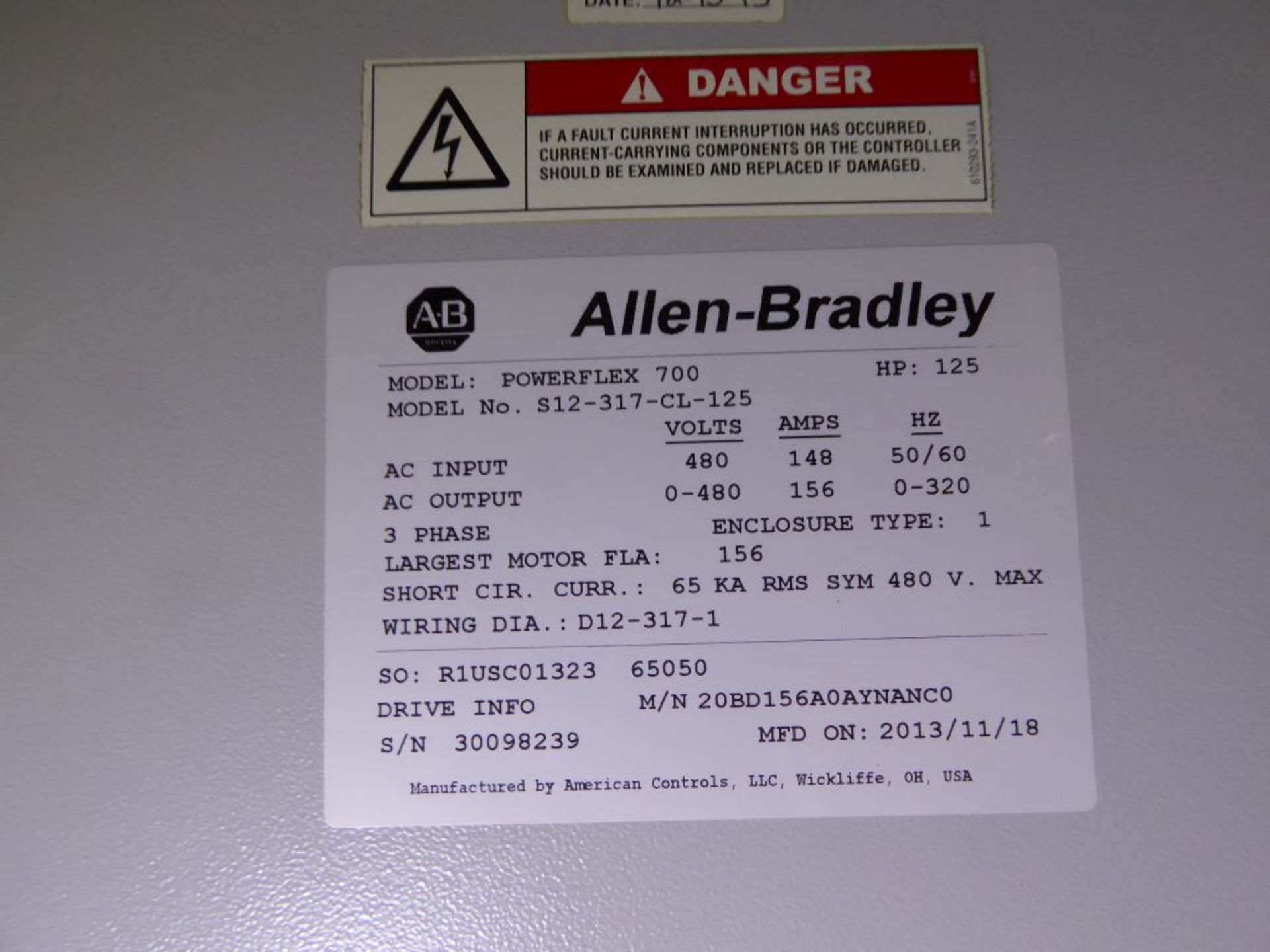 Allen Bradley Powerflex 700 Drive Panel - Image 4 of 16