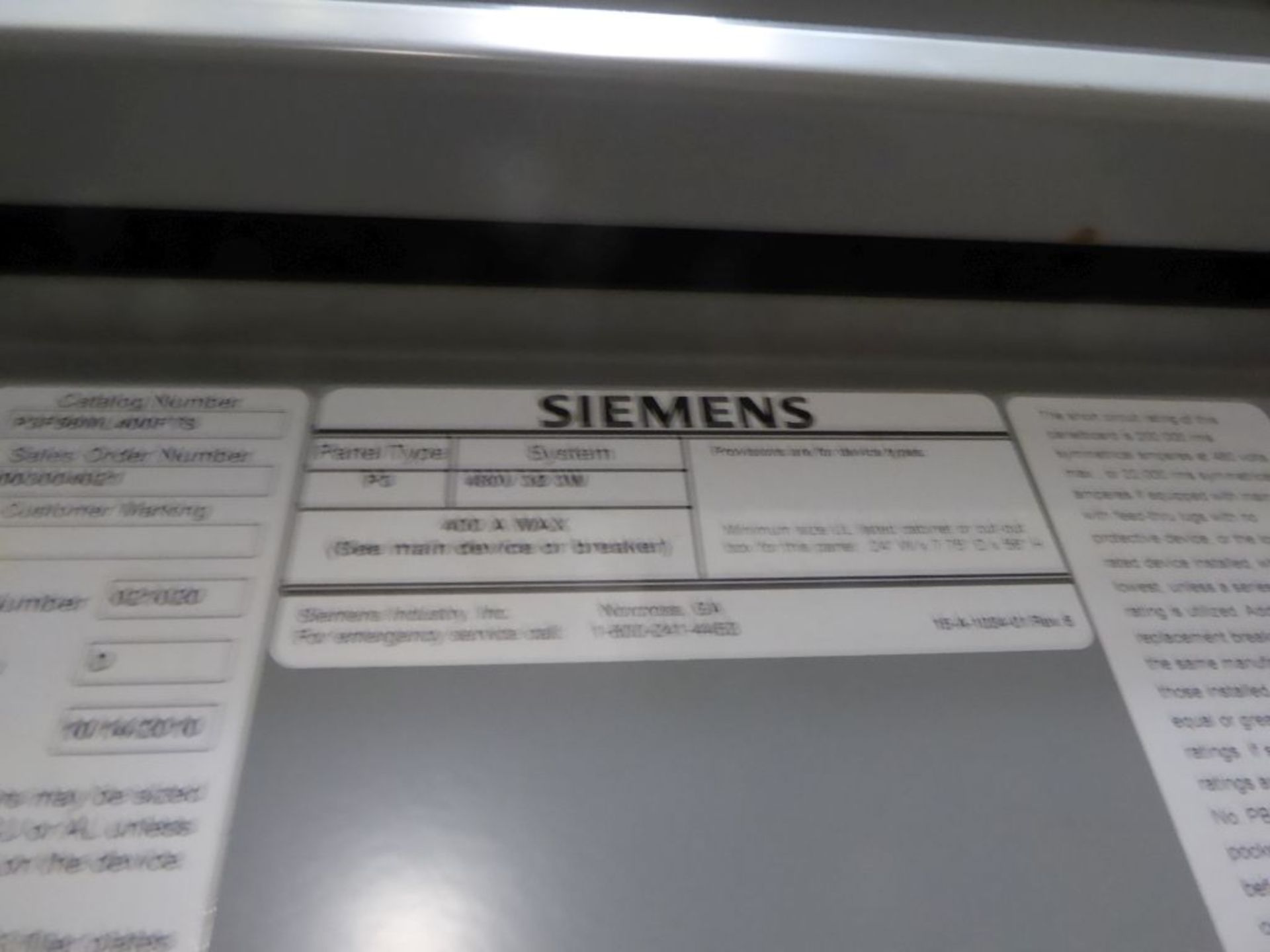 Siemens 480V Panel - Image 3 of 14
