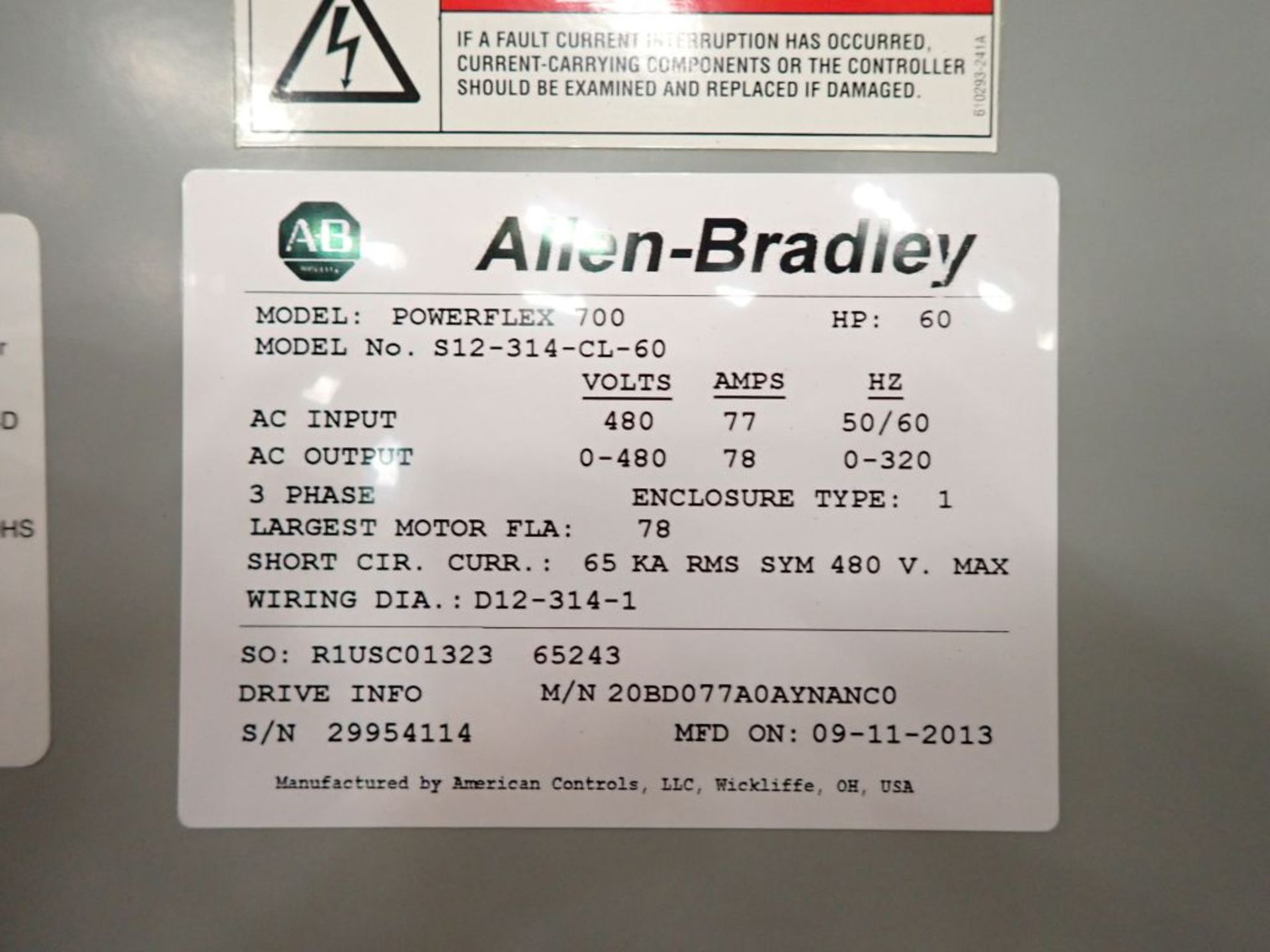 Allen Bradley Powerflex 700 Drive Panel - Image 10 of 14