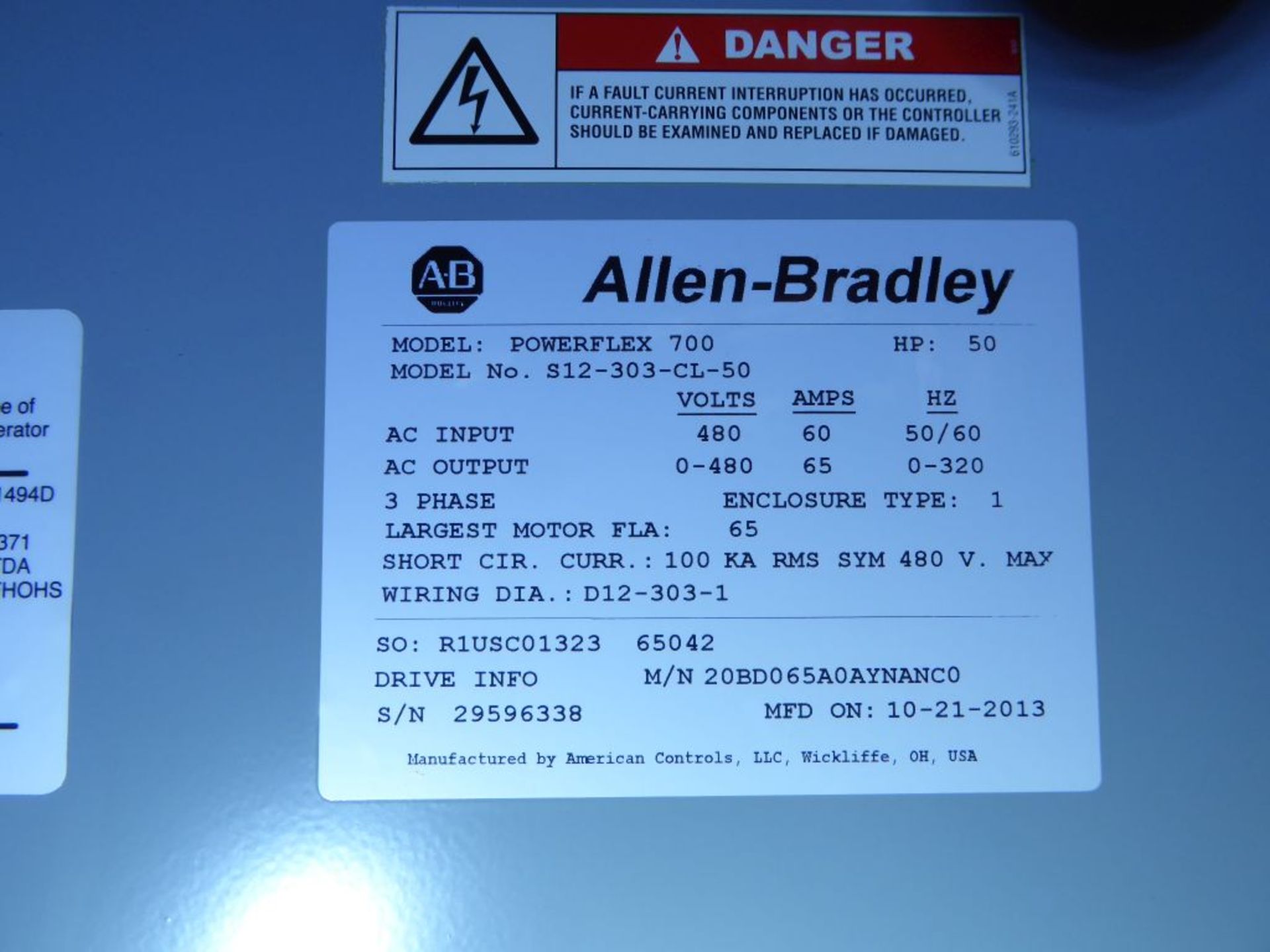 Allen Bradley Powerflex 700 Drive Panel - Image 3 of 24