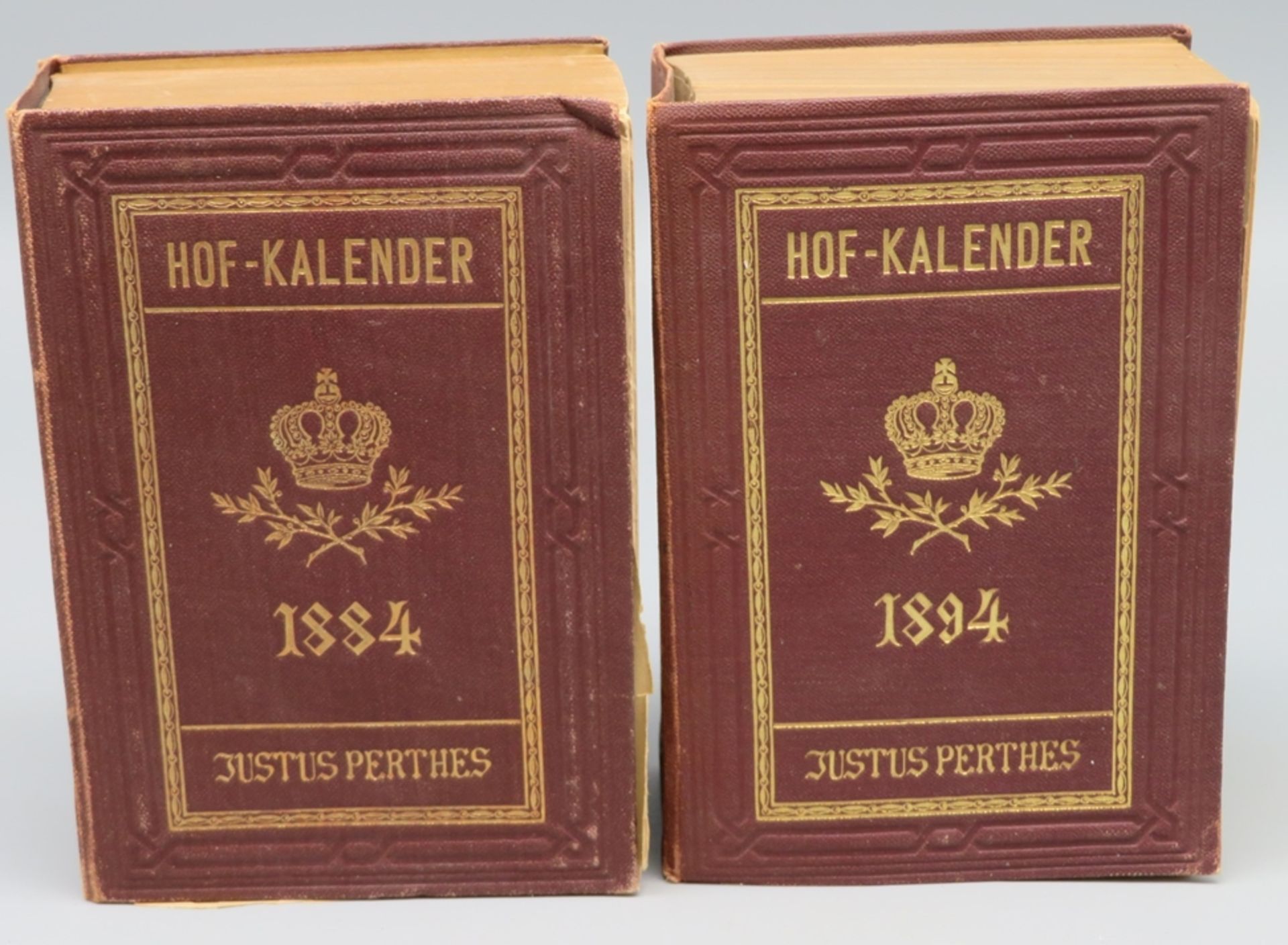 2 Bd., Justus Perthers Hof-Kalender, 1884 und 1894, besch.