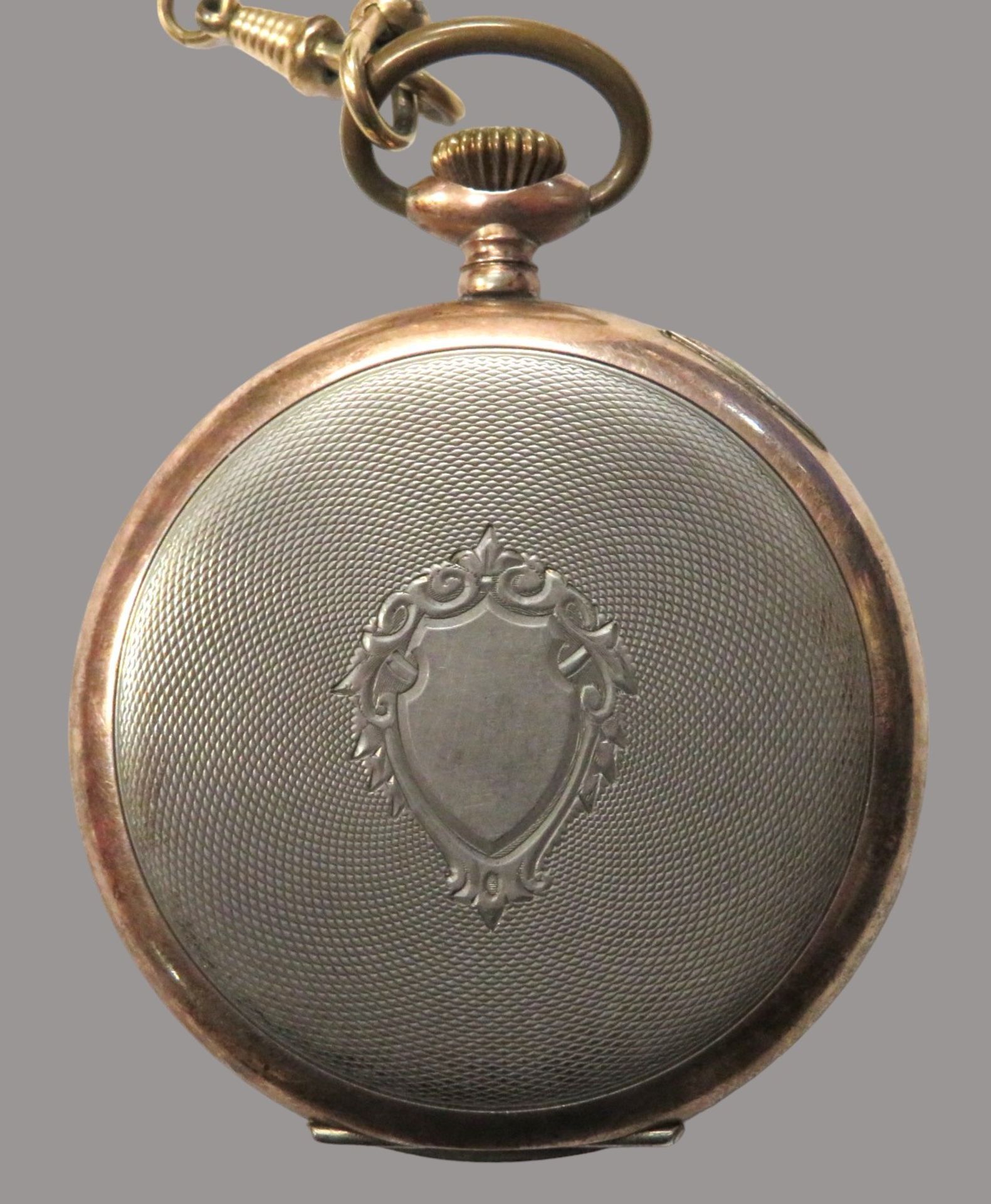 Taschenuhr an Uhrenkette, Ch. F. Tissot & Fils Locle, Gehäuse und Innendeckel Silber 800/000, punzi - Image 3 of 4