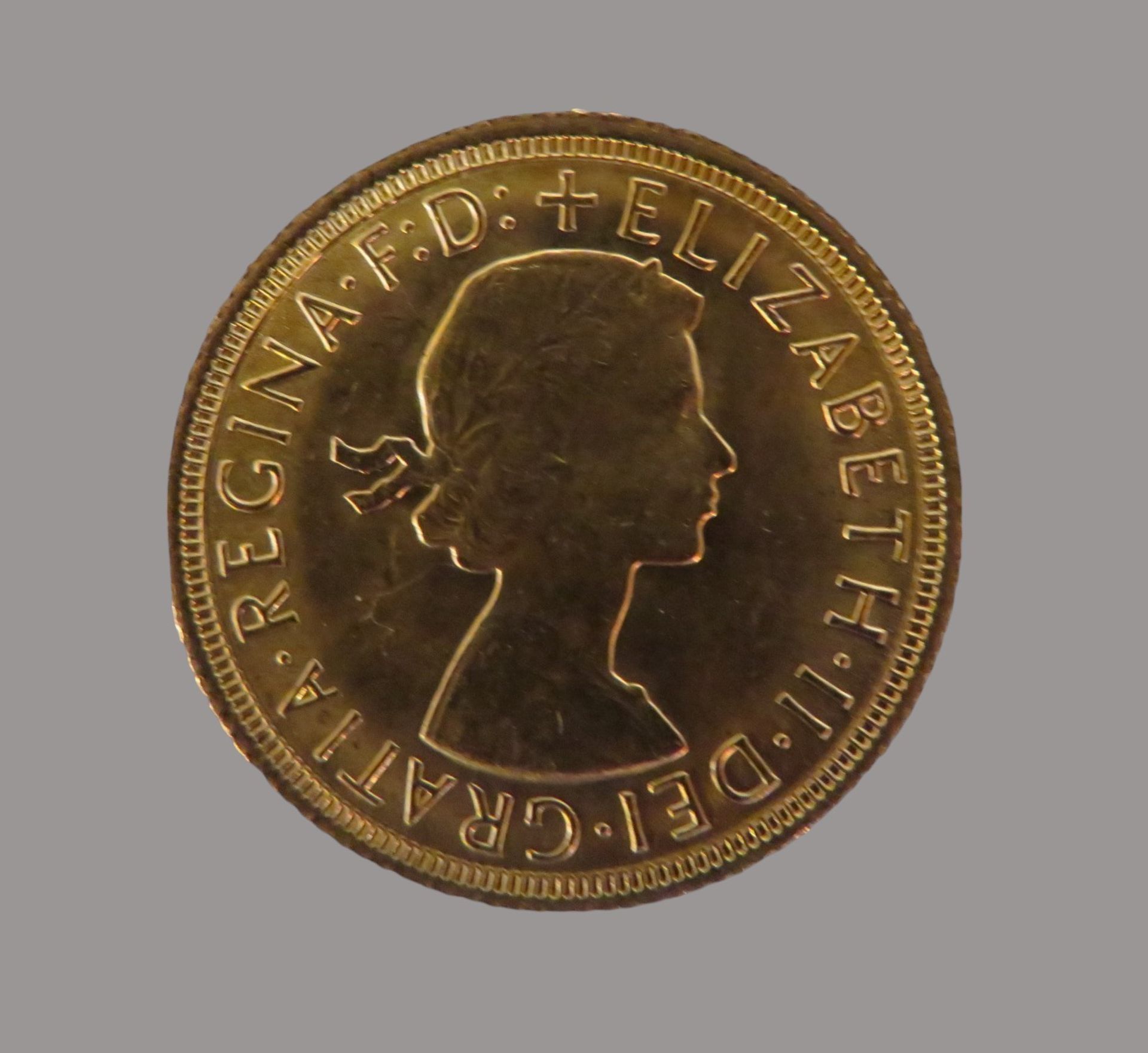 Goldmünze, 1 Pfund, Sovereign, 1967, Gold 916/000, 7,99 g, d 2,2 cm.
