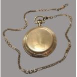 Herrentaschenuhr/Savonette an vergoldeter Uhrenkette, Drusus (Paul Drusenbaum Pforzheim), ca. 1915,