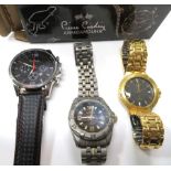3 diverse Armbanduhren, Pierre Cardin, Meisteranker und Puma, Quarzwerke, gem.