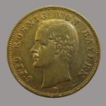 Goldmünze, 20 Mark, Otto König von Bayern, 1895D, Gold 900/000, 7,96 g, J 200, Erhaltungszustand SS