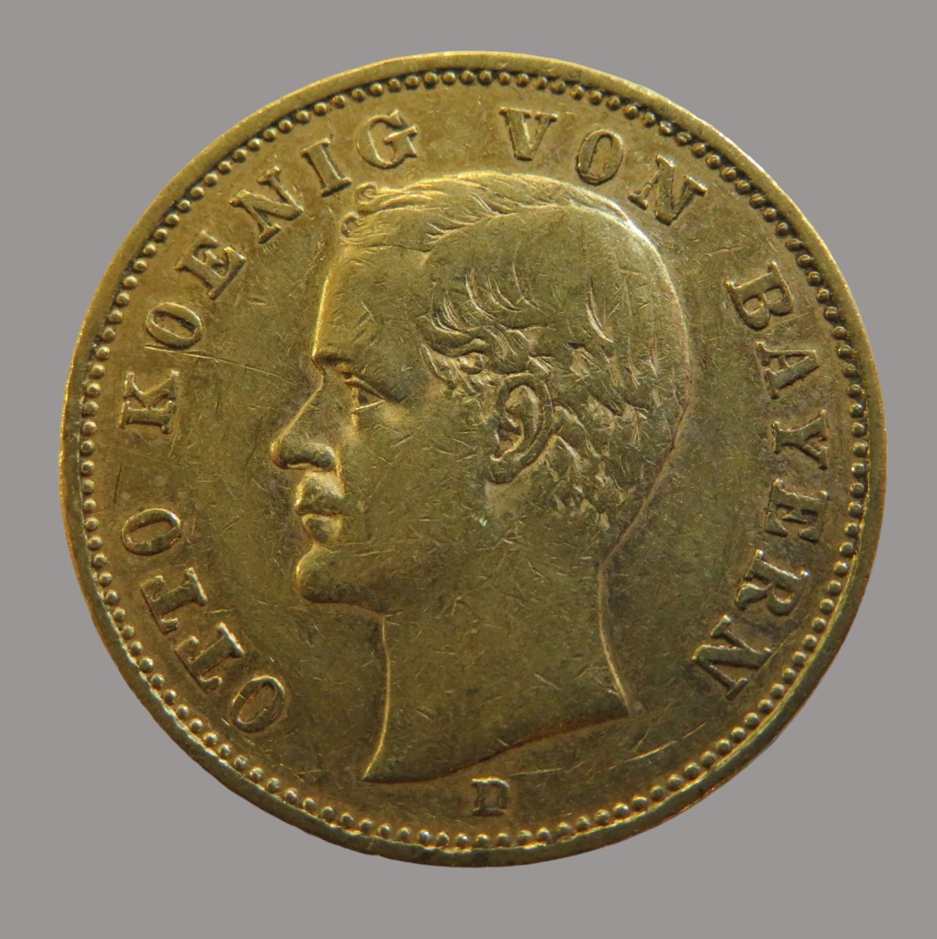 Goldmünze, 20 Mark, Otto König von Bayern, 1895D, Gold 900/000, 7,96 g, J 200, Erhaltungszustand SS