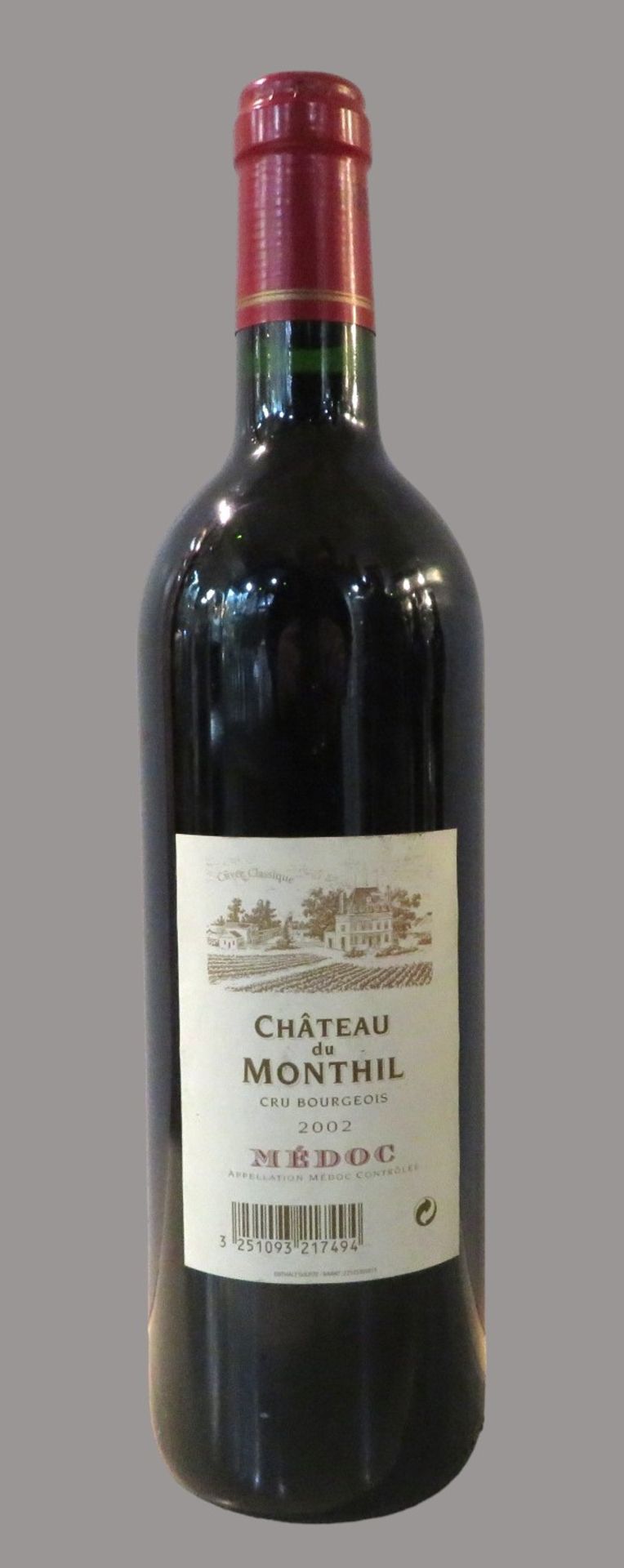 3 Flaschen Rotwein, Frankreich, Chateau du Monthil, 2002, Médoc.