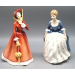 2 Porzellanfiguren, "Alison" und "Julia", England, Royal Doulton, aus der Serie Peggy Davies Classi