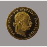 Goldmünze, Österreich, 1 Dukat, 1915, Gold 986/000, 3,48 g, d 2 cm.