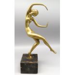 Tänzerin, Art déco, um 1910/20, Bronze, Marmorsockel, 31,5 x 16 x 5 cm.