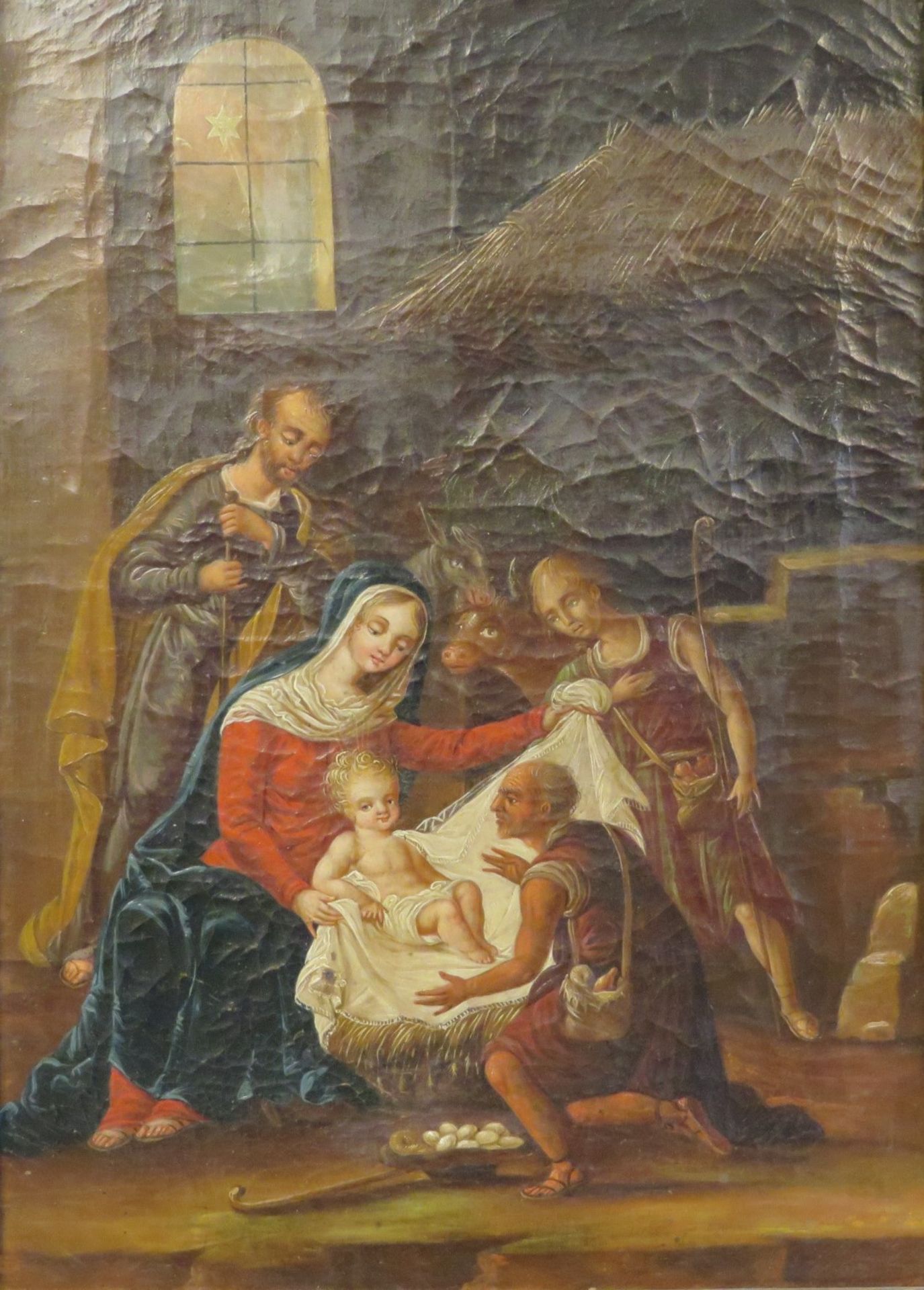 Süddeutsch, um 1800, "Die Heilige Familie", Öl/Leinwand, 46 x 32 cm, R. [59 x 46,5 cm]