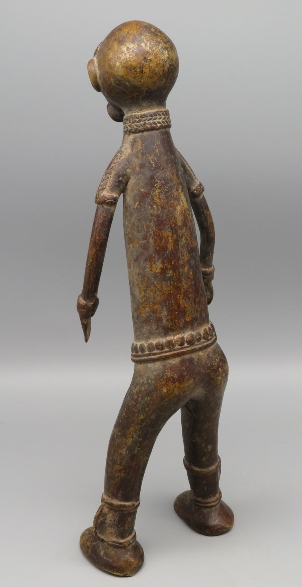 Männliche Ahnenfigur, Afrika, Nigeria, Vere, antik, Bronze, 32,5 x 11 x 7 cm. - Image 2 of 2