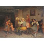 Brugati, L., Italienischer Maler des 19. Jahrhunderts, "Hausmusik mit tanzenden Kindern", li.u.sign
